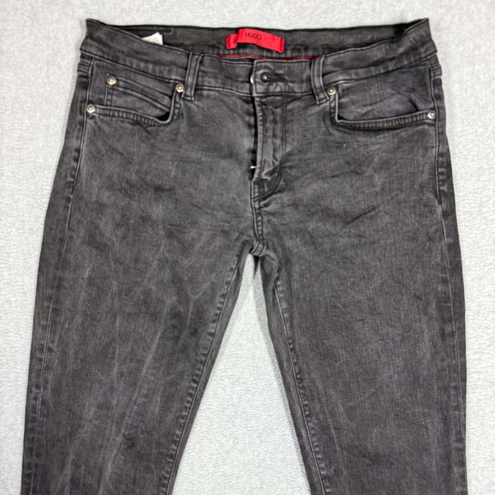 Hugo Boss Red Label Gemini Womens Skinny Jeans 27x34 Charcoal Gray Low Rise - Picture 3 of 11